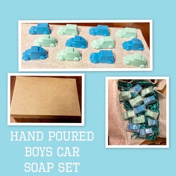 Hand Poured Car/Truck Boys Soap Set, Car Shape Soap Set, Hand Poured Soap Set - Picture 1 of 2